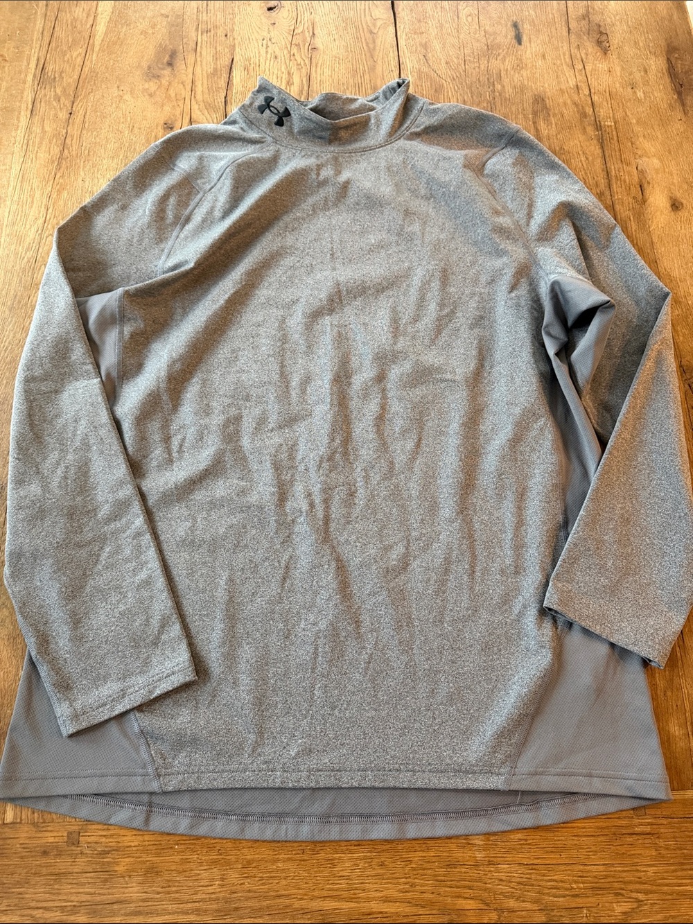 Under Armour Mens Gray Long-Sleeve Mock Neck Top XXL Cold Gear